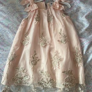 Janie and jack pink/gold floral special occasion dress